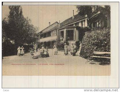 Pensionnat ray-Haldimann. - Le Cèdre, Fiez-Grandson.(Champagne-Mercier-Epernay)cachet rouge au dos.