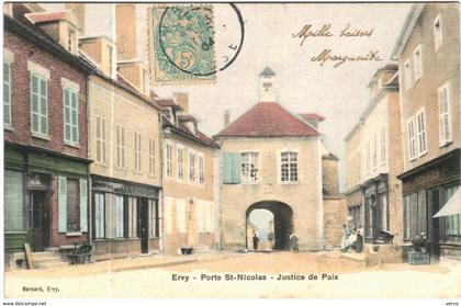 Carte Postale Ancienne de ERVY LE CHATEL-Porte Saint Nicolas-Justice de Paix