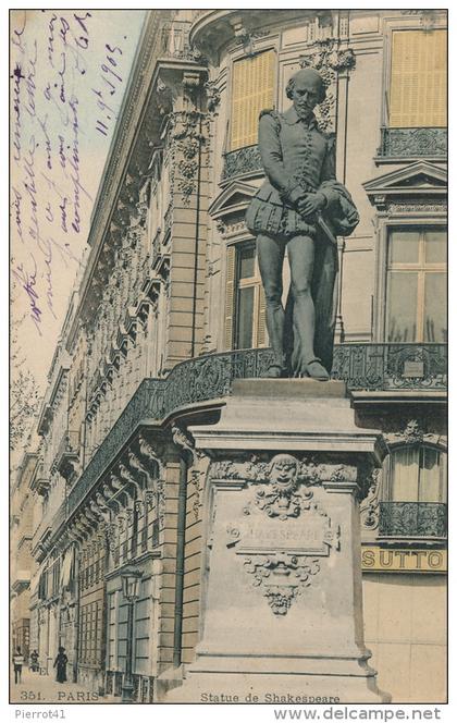 PARIS - Statue de SHAKESPEARE