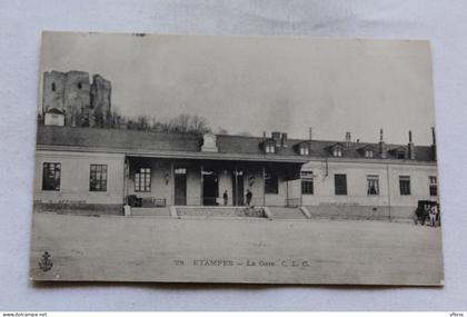 Cpa 1907, Etampes, la gare, Essonne 91