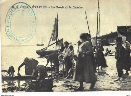 Carte postale ancienne de ETAPLES - Bord de la CANCHE