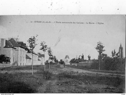 EVRAN L'ECOLE COMMUNALE DES GARCONS LA MAIRIE L'EGLISE