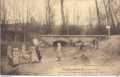 CPA Fauquembergues Le Pont de Chemin de Fer et pêche à la Truite