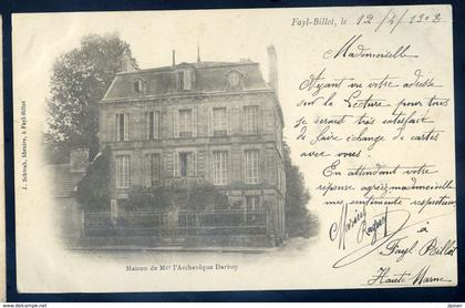 Cpa du  52  Fayl Billot  -- maison de Mgr l' Archevêque Darbois    NCL96