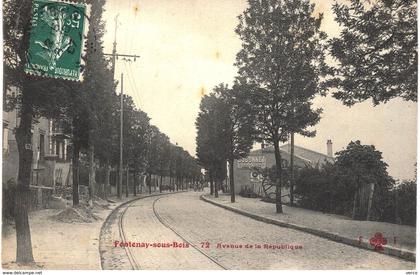 Carte POSTALE Ancienne de  FONTENAY sous BOIS - 72 avenue de la République