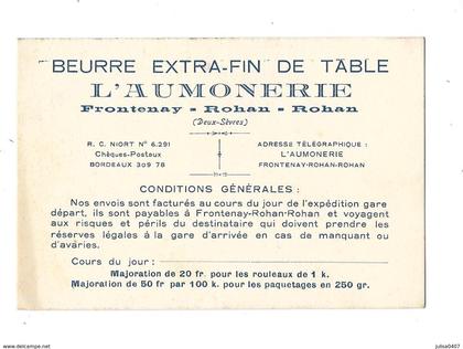 FRONTENAY ROHAN ROHAN (79) carte de visite beurre de l'Aumonerie