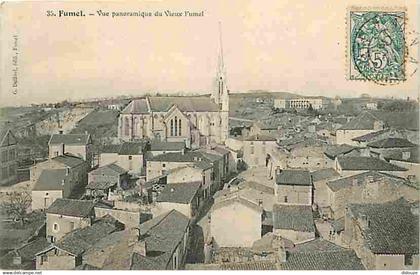 47 - Fumel - Vue panoramique du Vieux Fumel - Oblitération ronde de 1906 - CPA - Voir Scans Recto-Verso