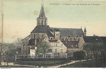 CPA Gonesse L'Eglise vue des fenêtres de l'Hospice