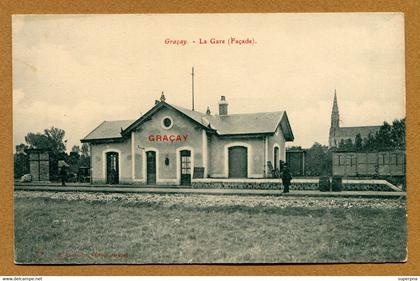 GRACAY (18) : " LA GARE (façade) "