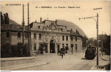 CPA AK GRENOBLE La Tronche Hopital Civil TRAM VAPEUR  (977384)