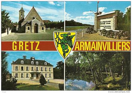 CPM Gretz-Armainvilliers - vues multiples - blason