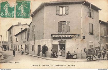 69 - RHÔNE - GRIGNY - quartier d'Arboras - épicerie - état voir scans recto et verso - 10234