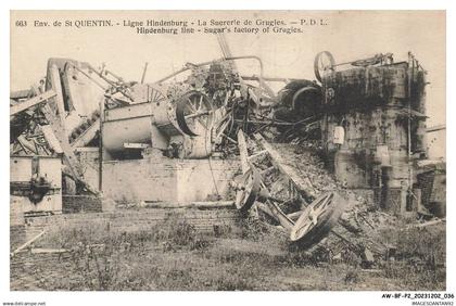 AW-BFP2-0148-02 - GRUGIES SAINT-QUENTIN - Ligne hindenburg - La sucrerie de CATASTROPHE FERROVIAIRE