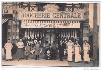 GUERANDE - Devanture de MAGASIN - Boucherie Centrale J. AUDEON - CARTE PHOTO