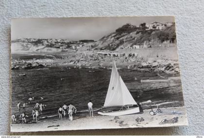 Cpm 1962, Guethary, le port et la plage, au fond Bidart, Pyrénées atlantiques 64