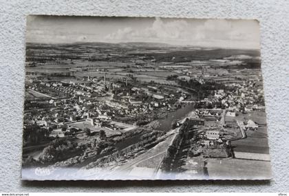 Cpm 1956, Gueugnon, vue générale aérienne des 2 rives de l'Arroux, Saône et Loire 71