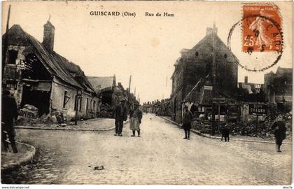 CPA Guiscard Rue de Ham Guerre (1187039)