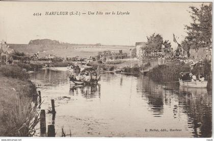 CPA Harfleur fete sur la Lézarde