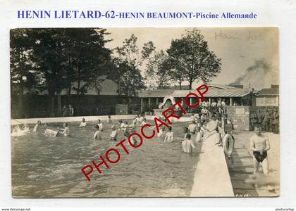 HENIN-BEAUMONT-Piscine allemande-CARTE PHOTO Allemande-Guerre 14-18-1WK-France-62-Militaria-