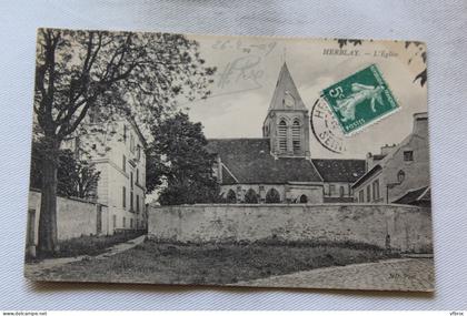 Cpa 1909, Herblay, l'église, Val d'Oise 95