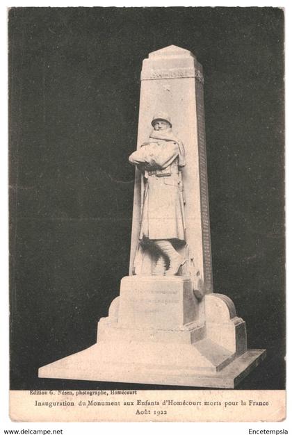 CPA- Carte Postale -France-Homécourt- Monument aux enfants d'Homécourt morts pour la France  1922 VM37960