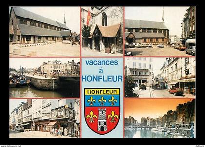 14 - Honfleur - Multivues - Blasons - Automobiles - Flamme Postale de Honfleur - CPM - Voir Scans Recto-Verso