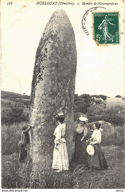 Carte Postale ANCIENNE de HUELGOAT - Menhir de Kérampeulven