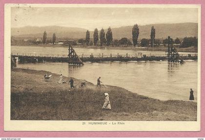 68 - HUNINGUE - le Rhin - Pont