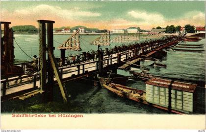 CPA AK HUNINGEN - HUNINGUE - Schiffsbrucke b. HUNINGEN (388709)