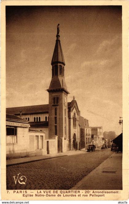 CPA PARIS 20e La vue de Quartier 20 Arrondissement Eglise Notre-Dame de (254847)