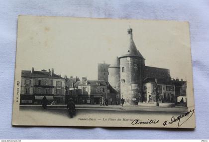 Cpa 1903, Issoudun, la place du marché, Indre 36