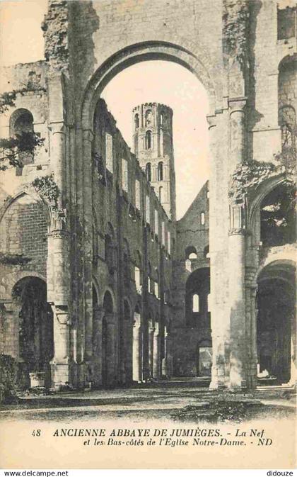 76 - Jumieges - Abbaye de Jumièges - La Nef et les Bas cotés de l'Eglise Notre Dame - CPA - Voir Scans Recto-Verso