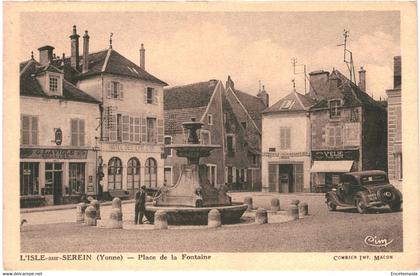 CPA- Carte Postale -France  L'Isle sur Serein- Place de la Fontaine   VM42900ok+