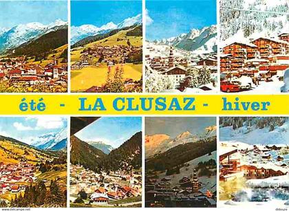 74 - La Clusaz - Multivues - Flamme Postale - CPM - Voir Scans Recto-Verso