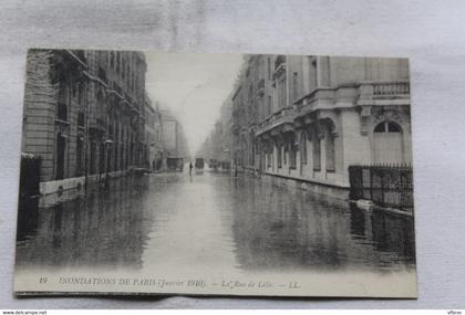 Cpa 1910, Paris 75, inondations, rue de Lille