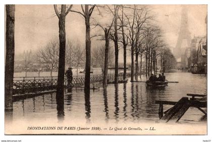 Paris - Crue de la Seine - Inondations de 1910 - Quai de Grenelle