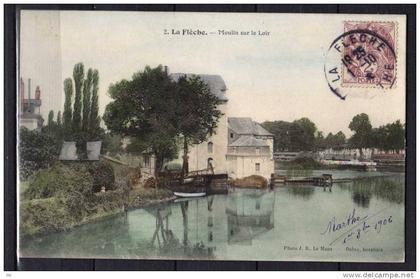 72 - La Fleche - Moulin sur le Loir - colorisée