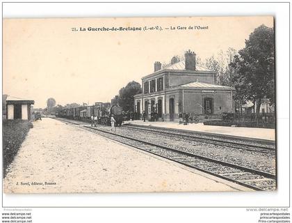 CPA 35 La Guerche de Bretagne la gare de l'Ouest et le train