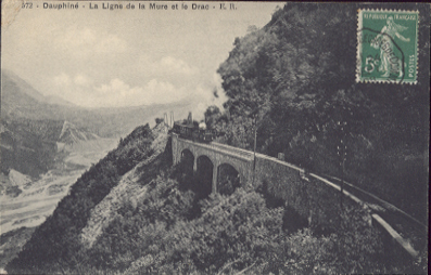 38 dauphiné la ligne de la mure et le drac  train  , chemin de fer