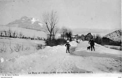 LA MURE ET L'OBIOU VU DE LA ROBINE (HIVER 1907)