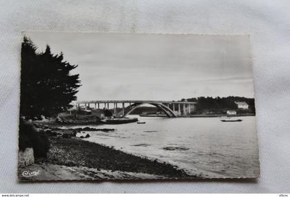 Cpsm, la Trinité sur mer, le pont vu de Kermanay, Morbihan 56