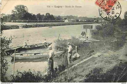 77 - Lagny sur Marne - Bords de Marne - Animé - CPA - Voir Scans Recto-Verso