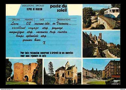 02 - Laon - Multivues - Trains - CPM - Voir Scans Recto-Verso