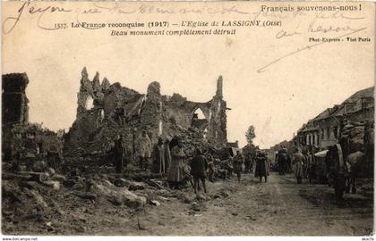 CPA Eglise de Lassigny Guerre (1187358)