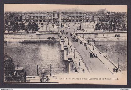 FRANCE, Postcard RPPC, Paris, Concord Place and the Seine