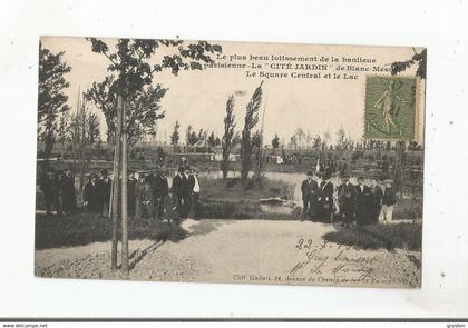 LE CITE JARDIN DU BLANC MESNIL LE PLUS BEAU LOTISSEMENT DE LA BANLIEUE PARISIENNE LE SQUARE CENTRAL ET LE LAC (ANIMATION