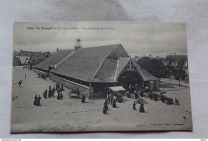 le Faouet, la vieille halle, vue générale de la place, Morbihan 56