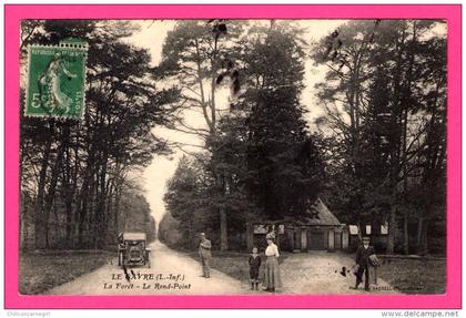 Le Gavre - La Forêt - Le Rond-Point - Animée - Fiacre - Vieille Voiture - Phototypie VASSELIER