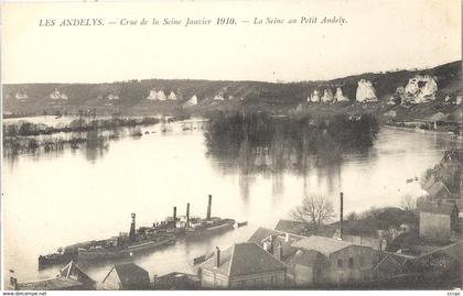 CPA Les Andelys crue de la seine Janvier 1910 La Seine au Petit Andelys