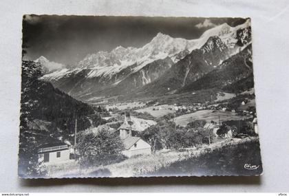 Cpm, les Houches, vue générale et la chaine du Mont Blanc, Haute Savoie 74